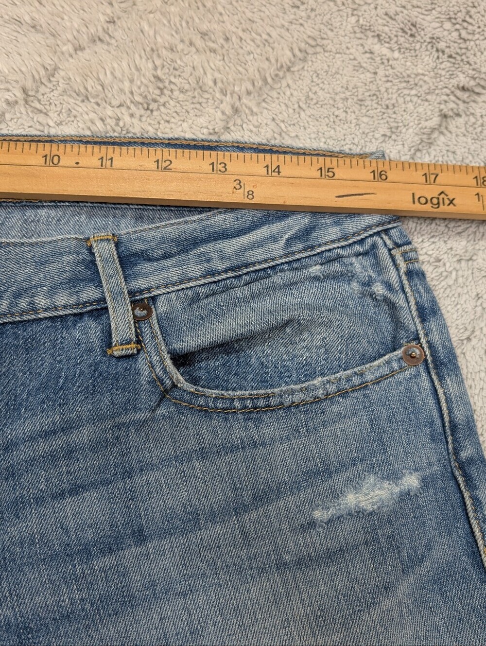 Able Jeans Womens 28 Blue Slouch Low Rise Cropped Baggy Cotton Blend Casual - Picture 4 of 10